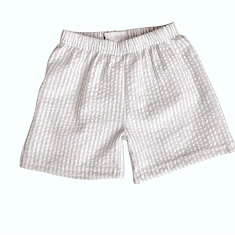 Khaki Seersucker/Gingham Shorts